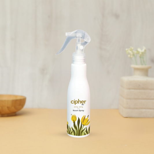 200ml Ylang Ylang room spray with sweet, spicy tropical fragrance, IFRA certified, safe for linens.