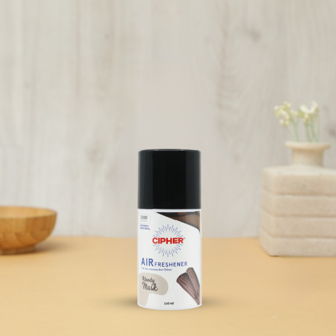 Air freshener refill 250ml woody musk: Long-lasting fragrance with 2500 sprays, odor counteractants, and IFRA-certified scent