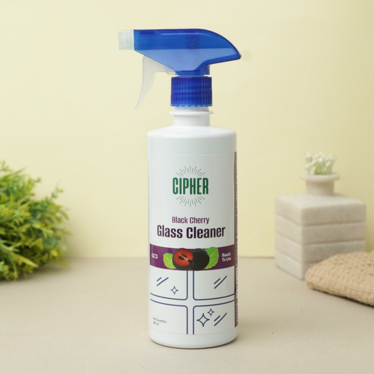 Black Cherry Glass Cleaner 500ml: Streak-free, quick-cleaning spray for windows, mirrors, and all glass surfaces with anti-fog effect and pleasant scent