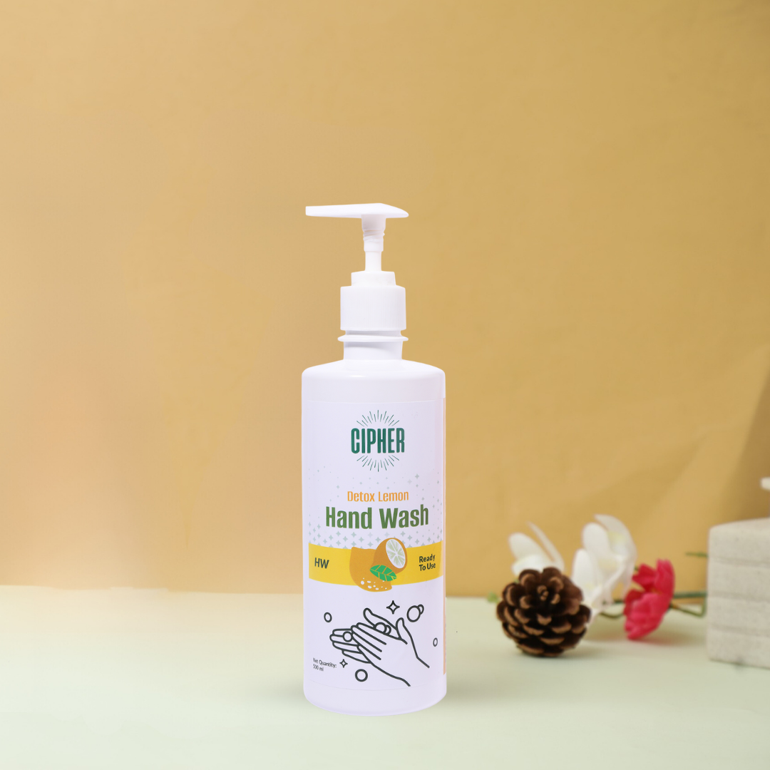 Best lemon hand wash 500ml: Cipher Detox moisturizing soap with aloe, jojoba