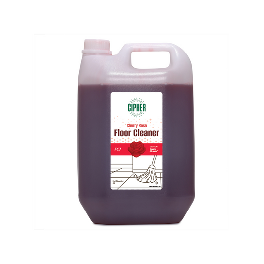 Buy Floor Cleaner 5Ltr Cherry Rose – Biodegradable formula with antimicrobial action for tiles, ceramic, marble, and hardwood floors; enhances shine, quick dry, and eliminates bacteria.