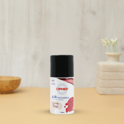 Luxurious floral refill: 250ml bottle with lasting fragrance, odor-neutralizing technology, and eco-friendly certification